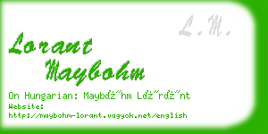 lorant maybohm business card